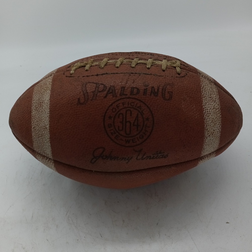 Spalding Johnny Unitas Official 364 Vintage Leather Football Double Lined Brown